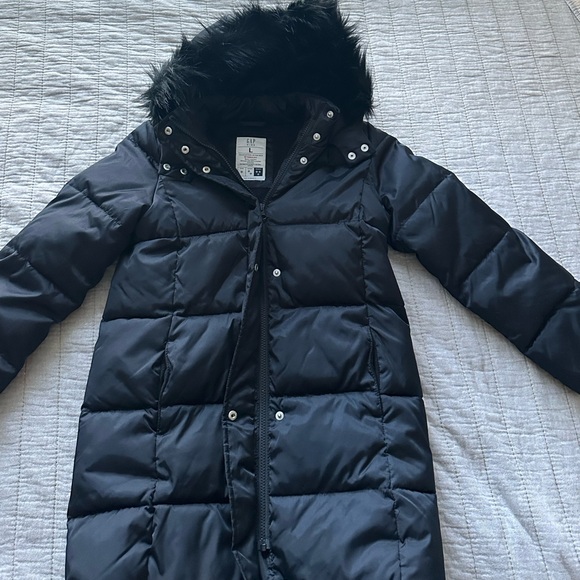 Gap Kids ColdControl Ultra Max Puffer long Parka Black size Large - Picture 6 of 14